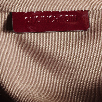 Burberry Patent Supernova Check Medium Tote Burgundy 6 of 7