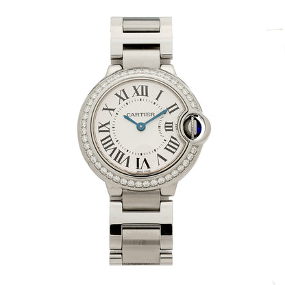 Cartier Stainless Steel Diamond Bezel 28mm Ballon Bleu De Cartier Quartz Watch 1 of 5