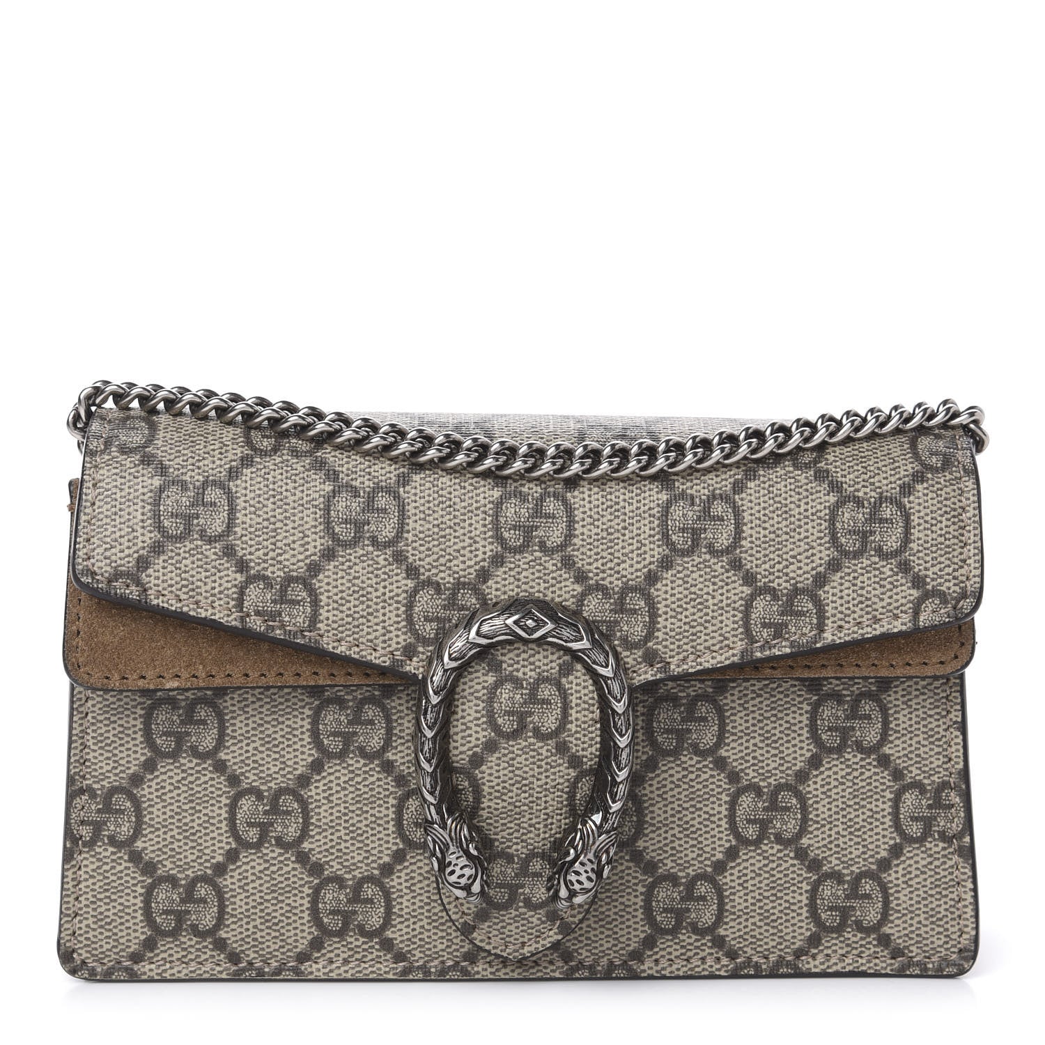 Gucci GG Supreme Monogram Super Mini Dionysus Shoulder Bag Taupe 1 of 13