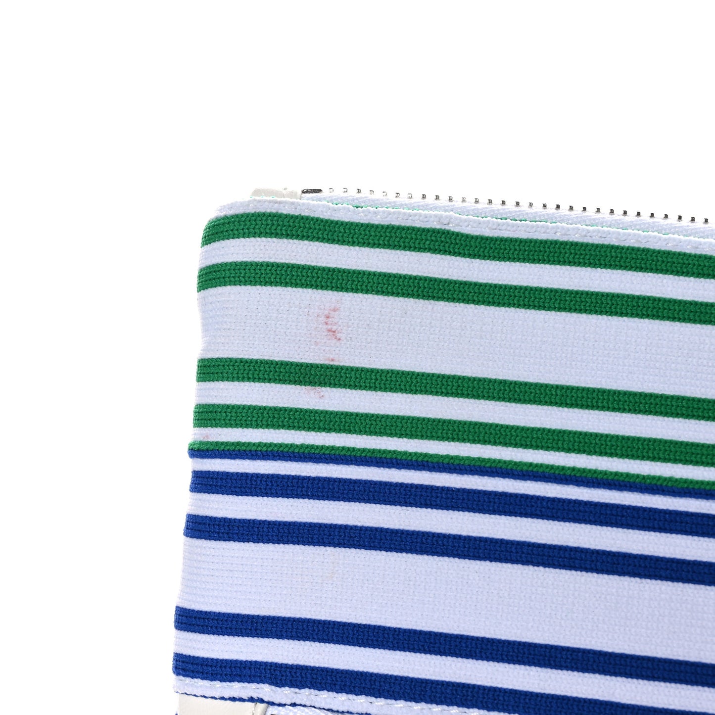 Mixed Fibers Lambskin Venise Biarritz Pouch Multicolor White