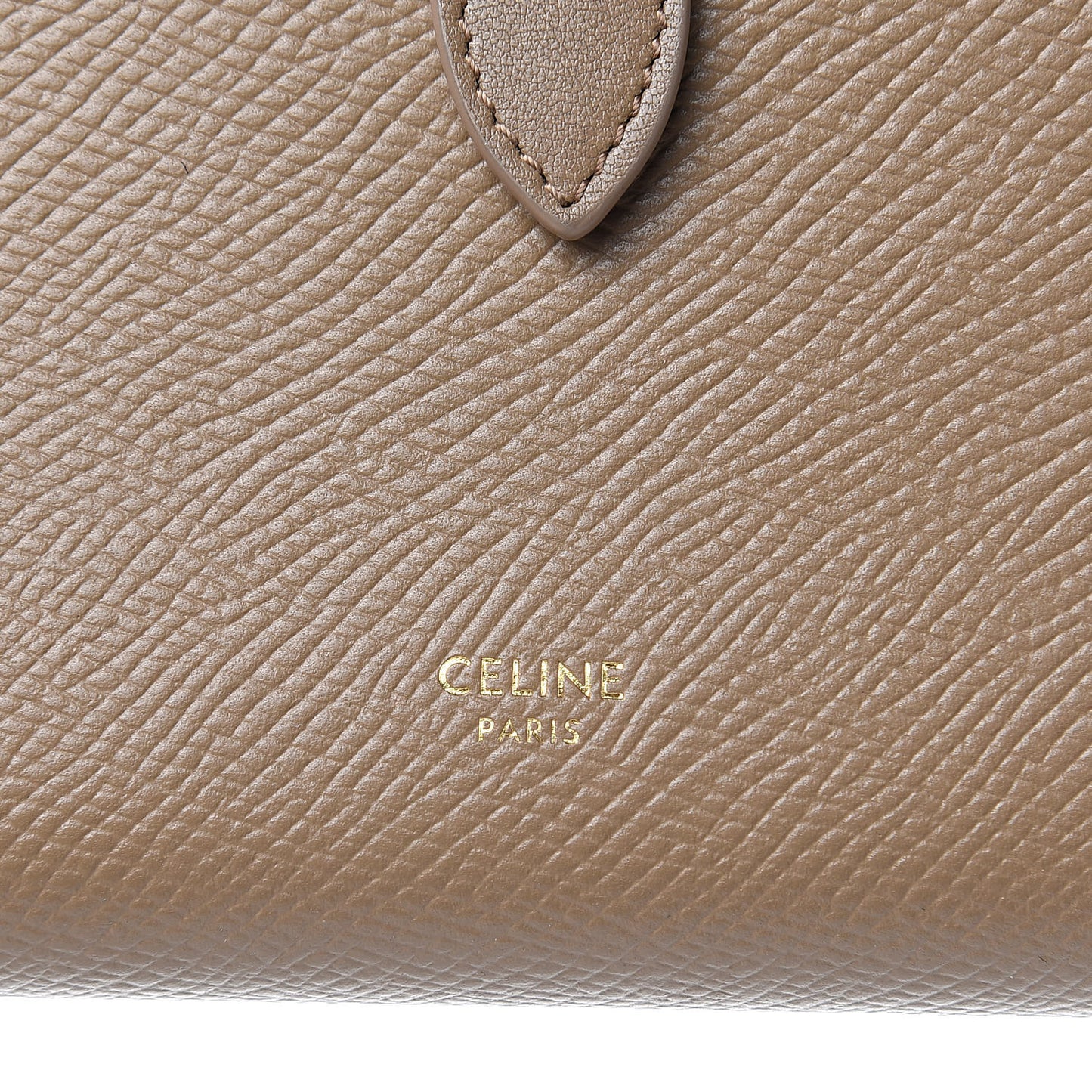 Grained Calfskin Large Multifunction Strap Wallet Light Camel