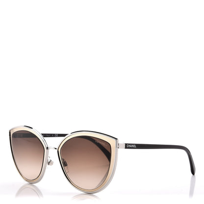 Chanel Metal Cat Eye Sunglasses 4222 Gold 1 of 7