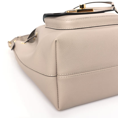 Louis Vuitton Calfskin Lockme Bucket MM Greige 7 of 8