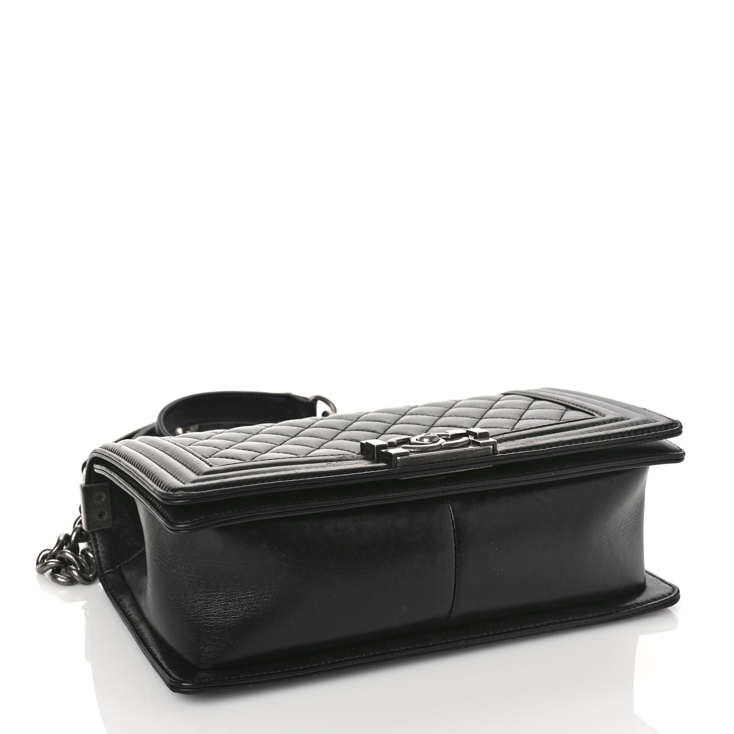 Calfskin Quilted Medium Boy Flap Black