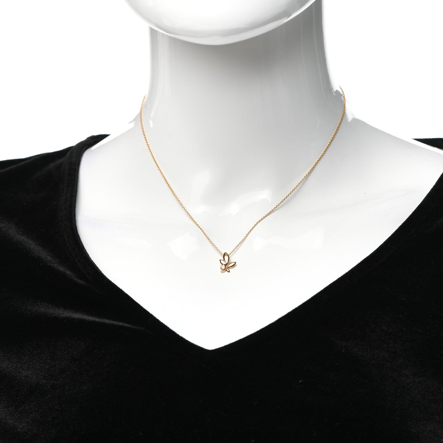 18K Rose Gold Diamond Paloma Picasso Olive Leaf Pendant Necklace