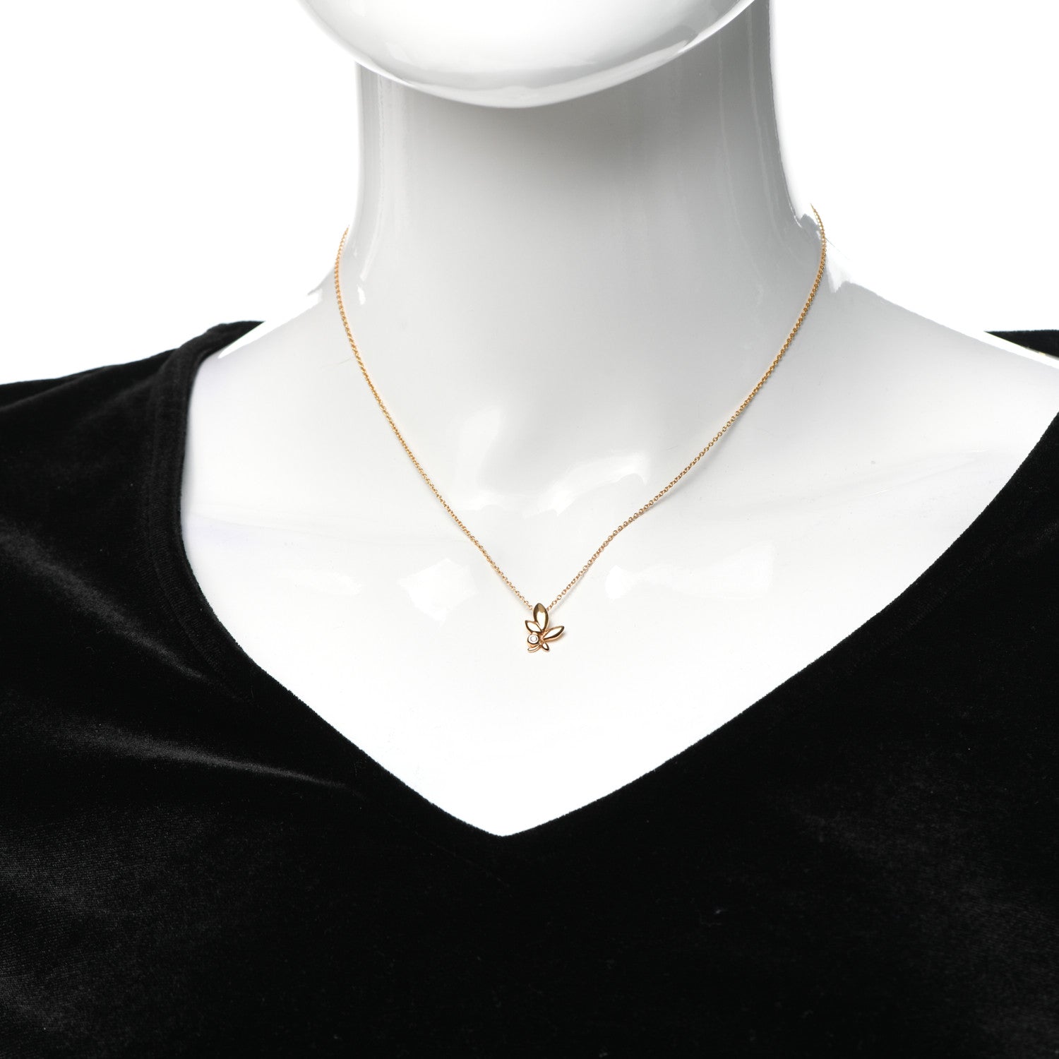 Tiffany 18K Rose Gold Diamond Paloma Picasso Olive Leaf Pendant Necklace 2 of 6