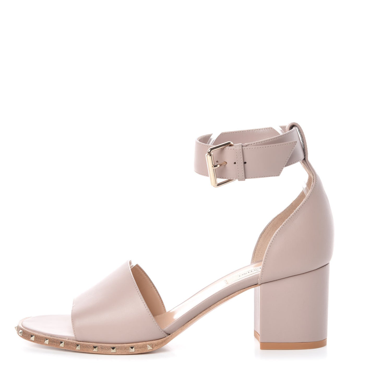 Nappa Soul Rockstud 65mm Sandals 39 Poudre