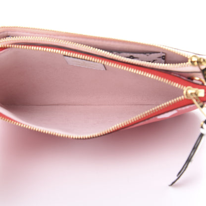 Louis Vuitton Monogram Giant Double Zip Pochette Rouge 6 of 9