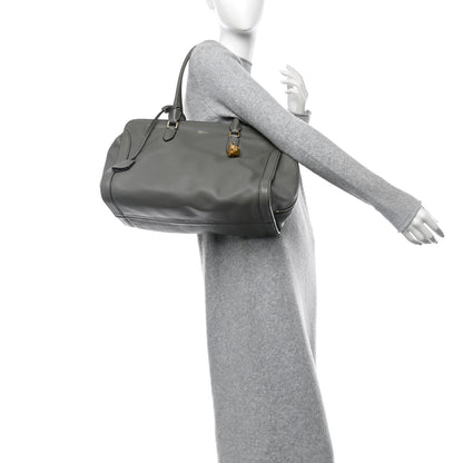 Alexander McQueen Pebbled Calfskin Large Skull Padlock Zip Around Tote Dark Grey 2 of 15