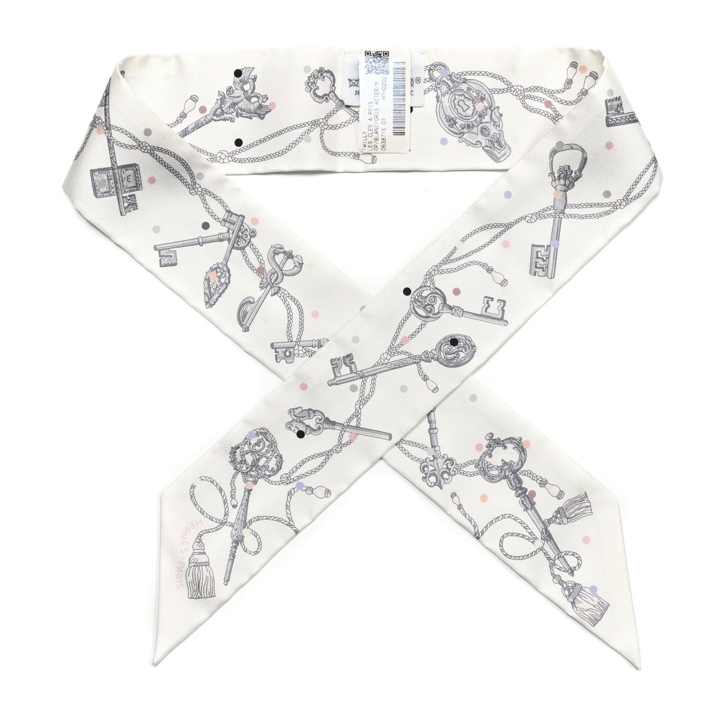 Silk Les Cles A Pois Twilly White Gris Acier