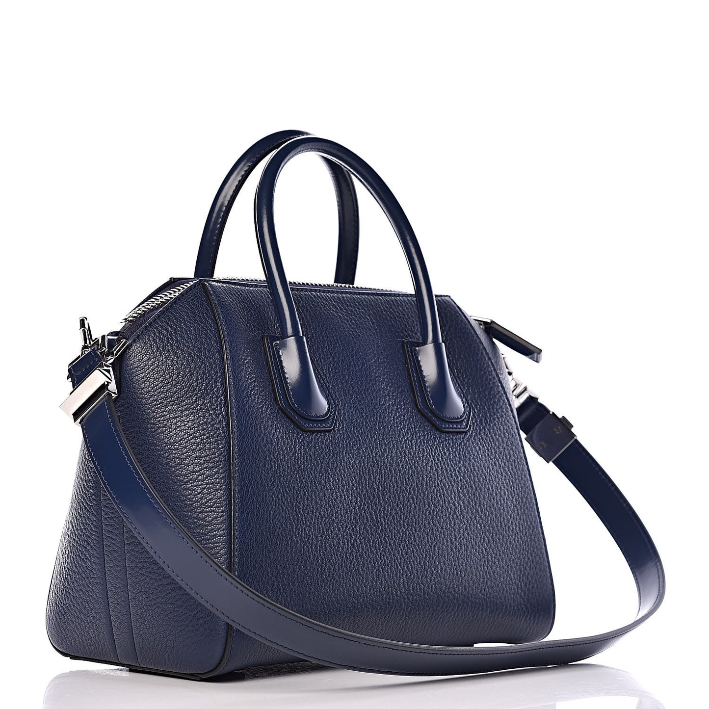 Grained Calfskin Small Antigona Night Blue