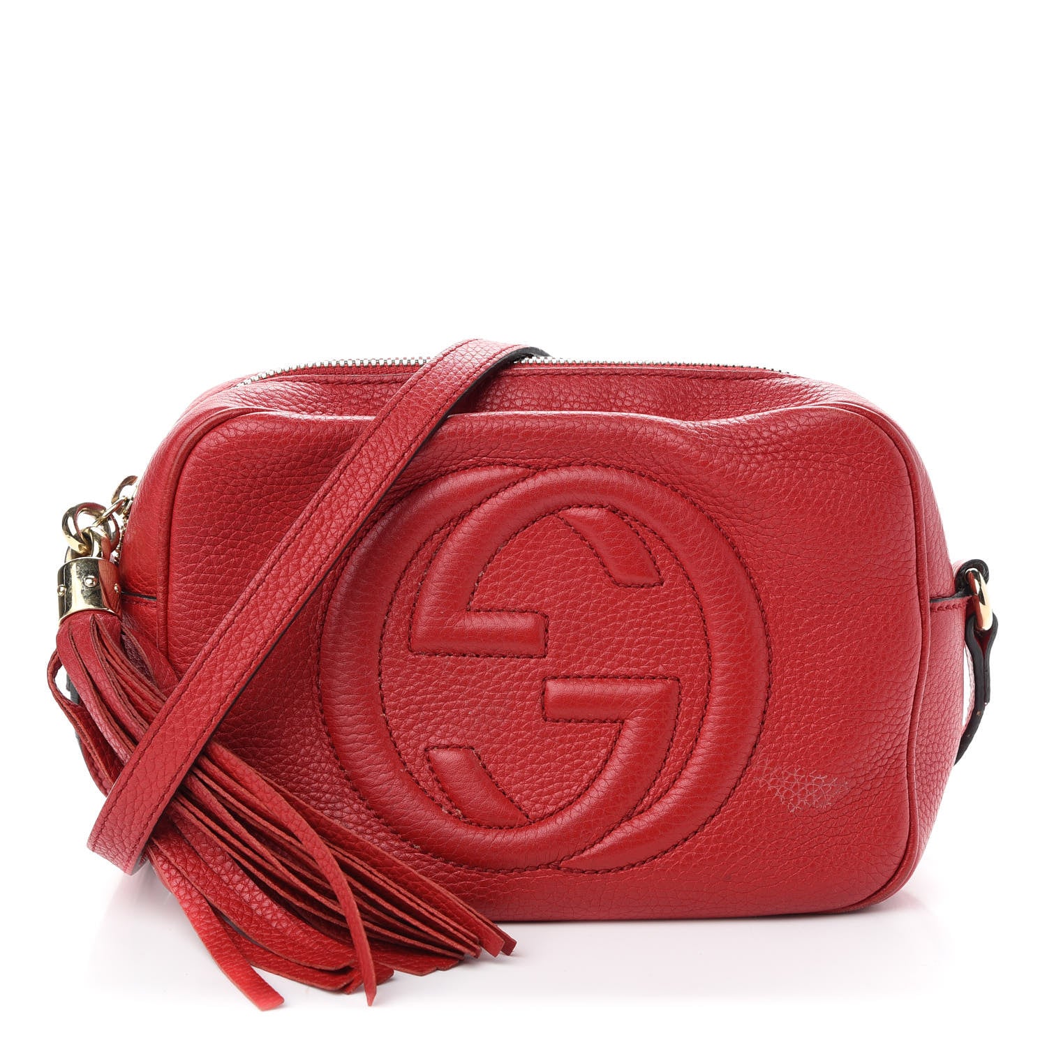 Gucci Pebbled Calfskin Small Soho Disco Bag Tabasco Red 1 of 15