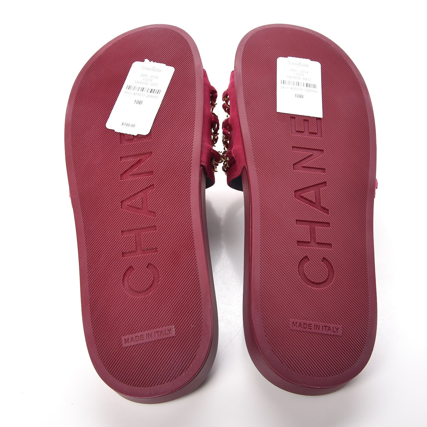 Chanel Satin Chain Flat Sandals 40 Dark Fuchsia 6 of 10