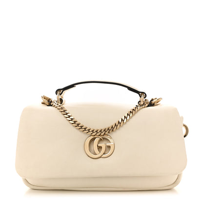 Gucci Lambskin Mini GG Milano Top Handle Shoulder Bag White 1 of 12