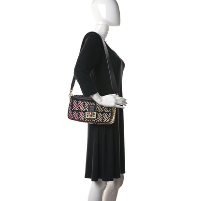 Fendi X VERSACE Calfskin Sequin Fendace FF Baguette Black Multicolor 2 of 12