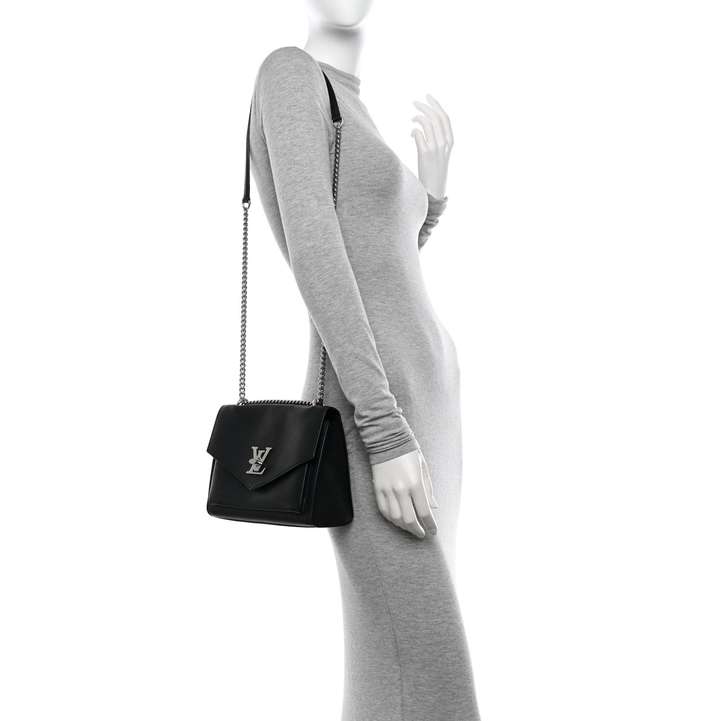 Soft Calfskin Mylockme Chain Bag BB Black