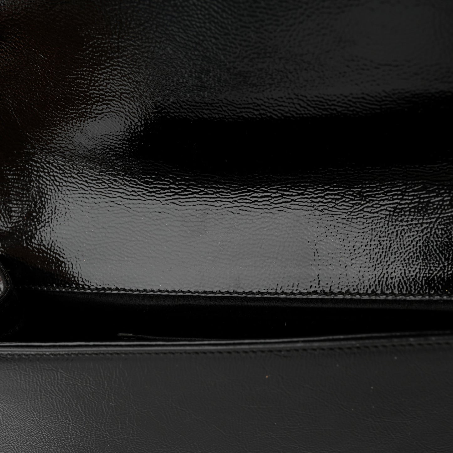 Textured Patent Monogram Large Belle De Jour Clutch Black