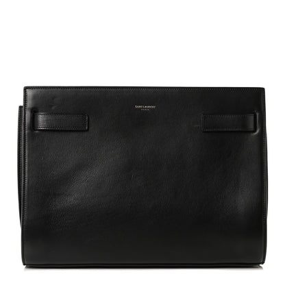 Saint Laurent Calfskin Sac De Jour Clutch Black 1 of 13