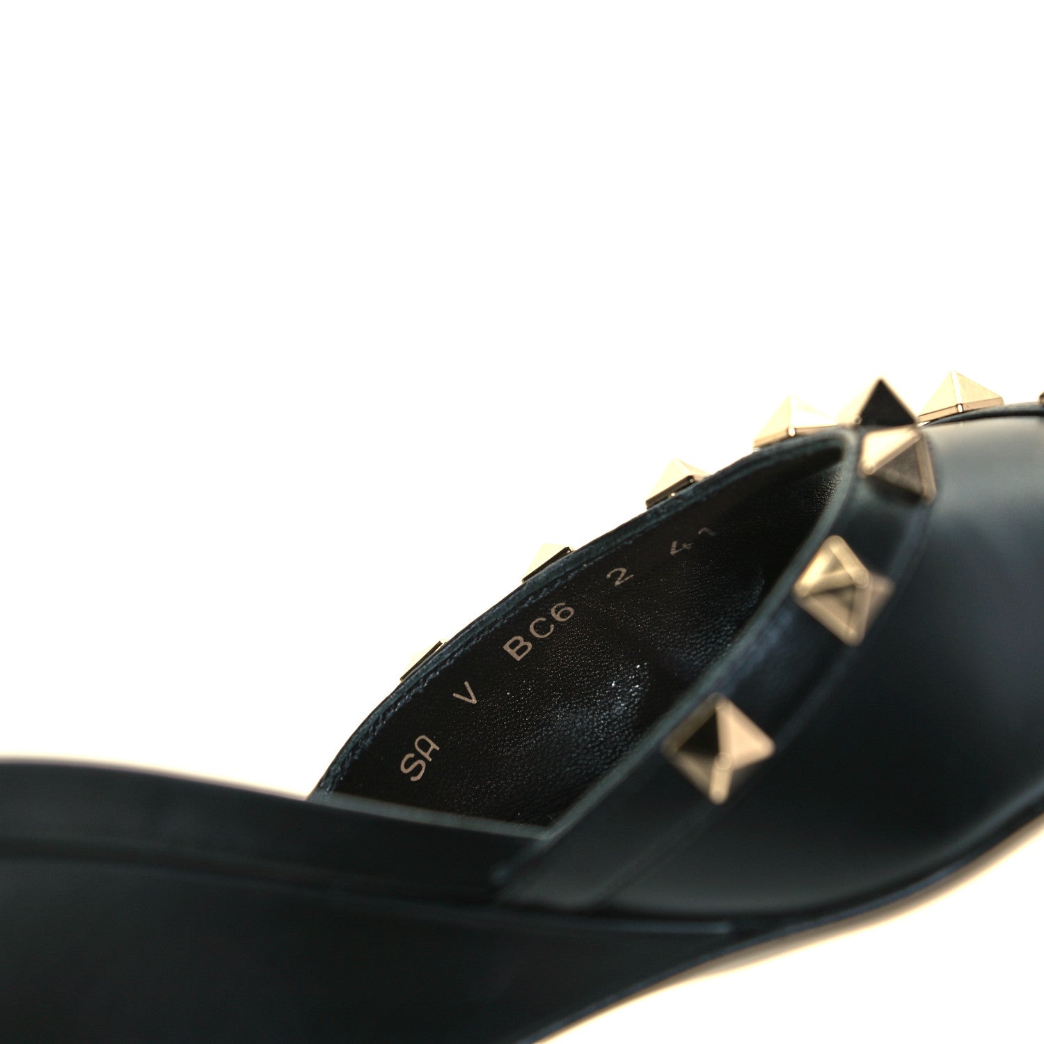 Valentino Garavani Calfskin Rockstud Wedge Sandals 41 Black 24 of 24