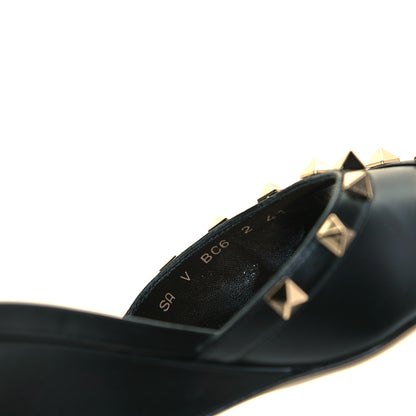 Valentino Garavani Calfskin Rockstud Wedge Sandals 41 Black 24 of 24