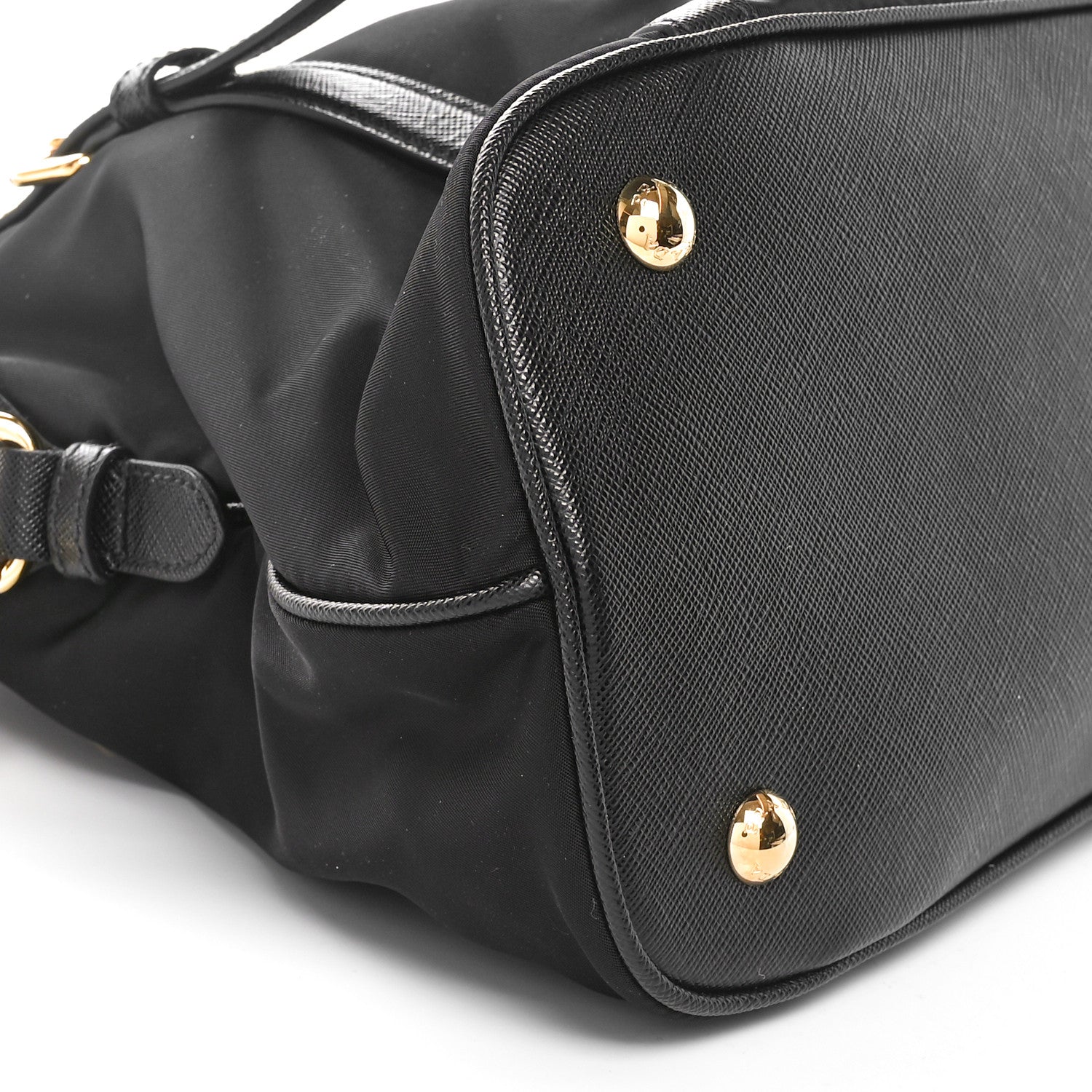 Prada Tessuto Nylon Saffiano Small Tote Black 8 of 9