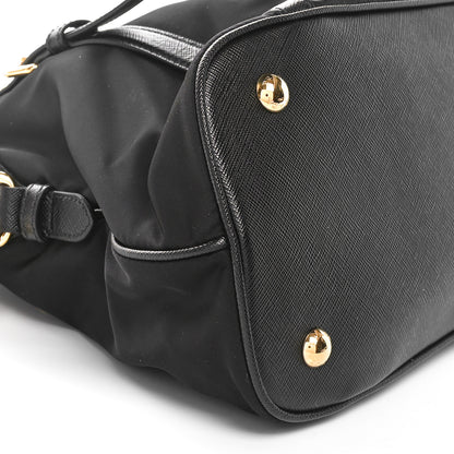 Prada Tessuto Nylon Saffiano Small Tote Black 8 of 9