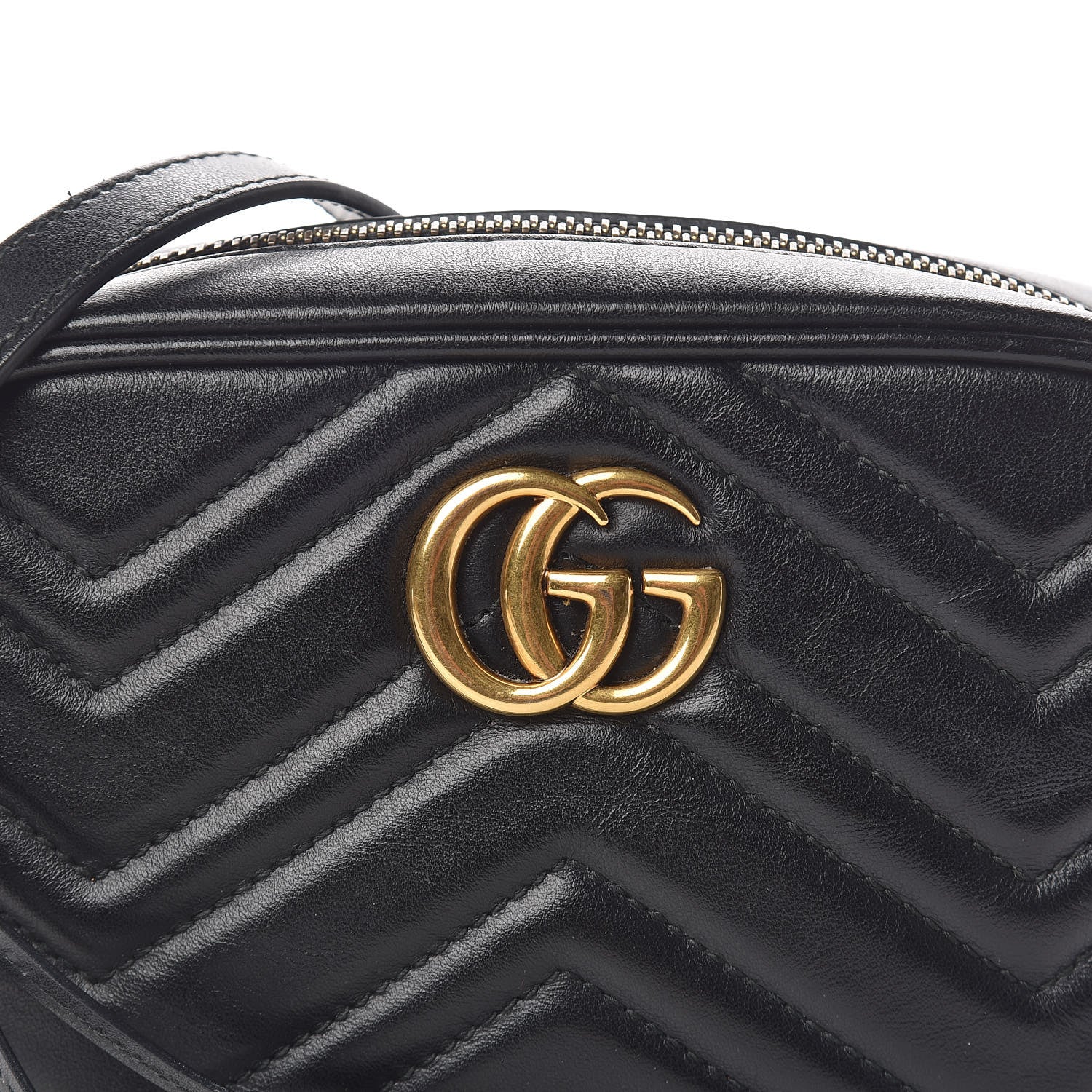 Gucci Calfskin Matelasse Mini GG Marmont Chain Shoulder Bag Black 10 of 10