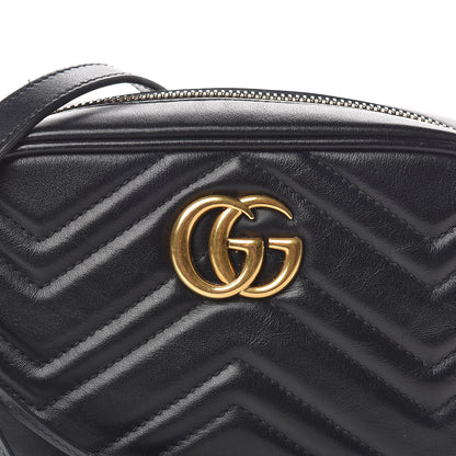 Gucci Calfskin Matelasse Mini GG Marmont Chain Shoulder Bag Black 10 of 10