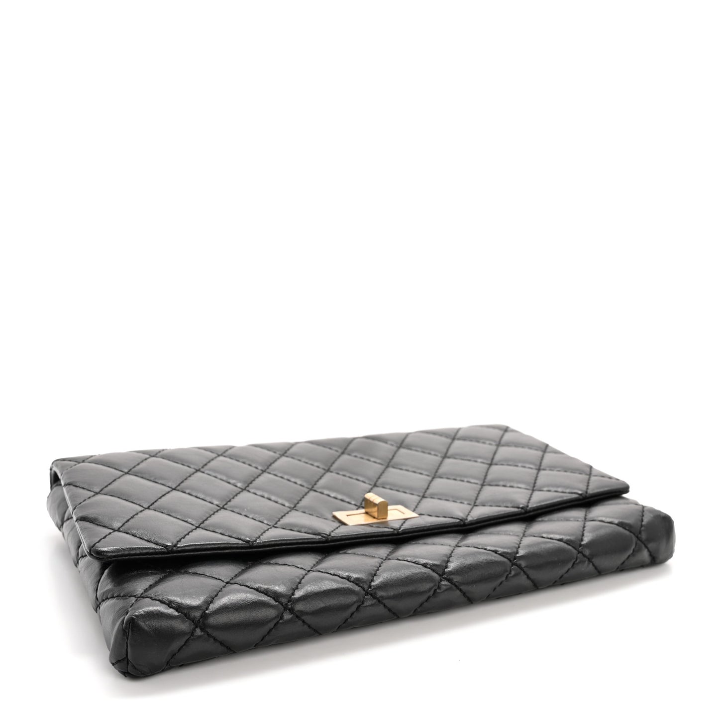 Aged Calfskin Quilted Reissue 2.55 Clutch Black