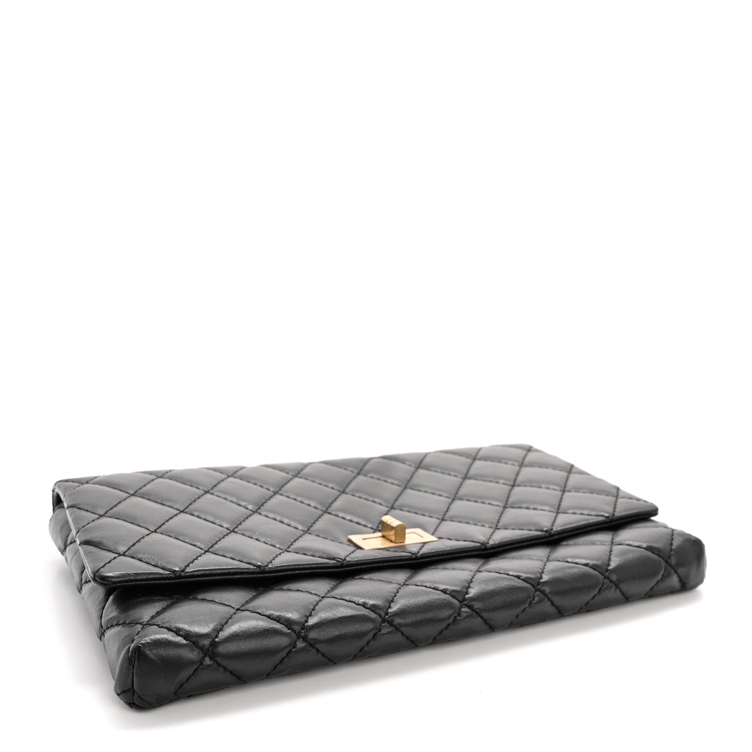 Chanel Aged Calfskin Quilted Reissue 2.55 Clutch Black 4 of 9