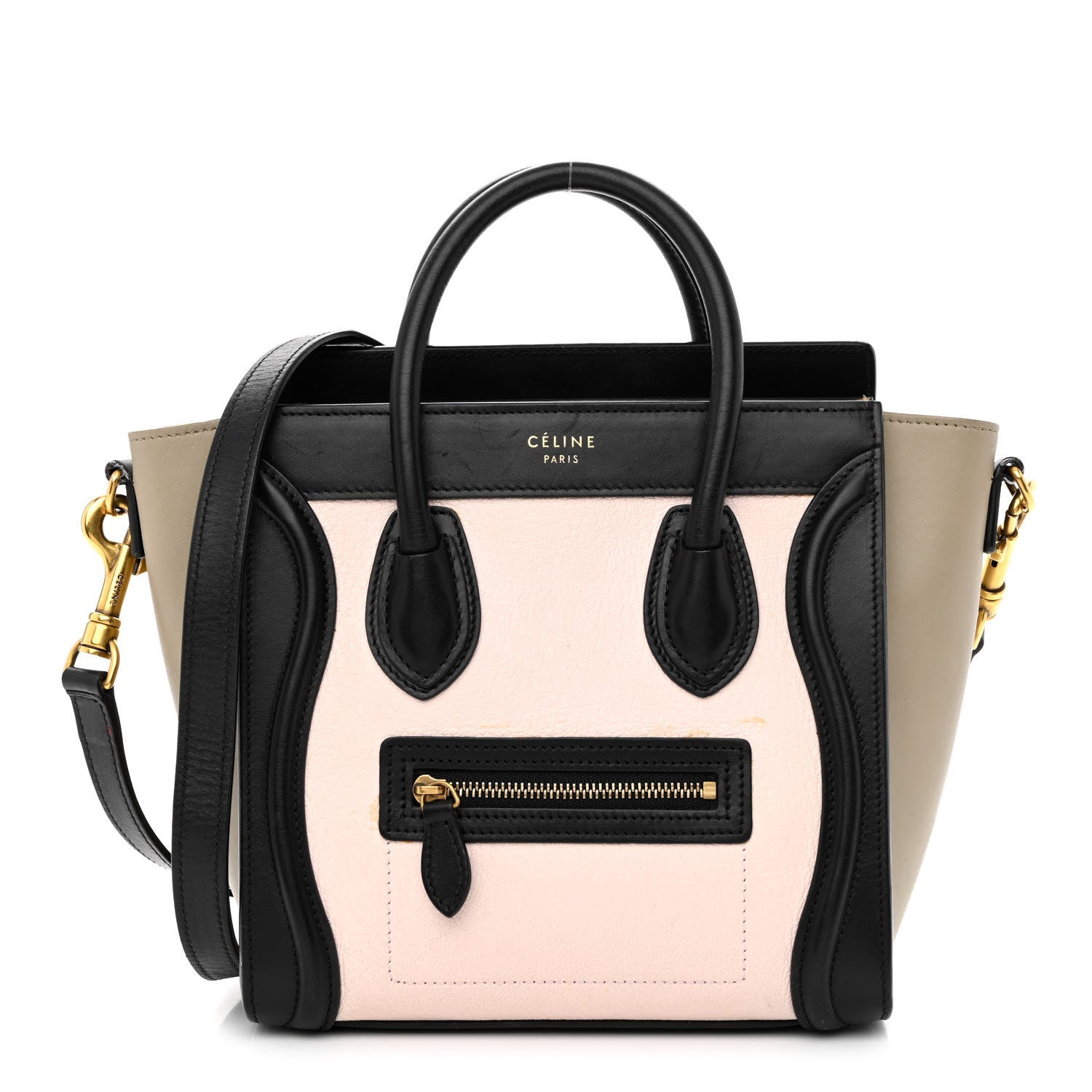 Celine Smooth Drummed Calfskin Nano Tri-Color Luggage Light Rose 1 of 13