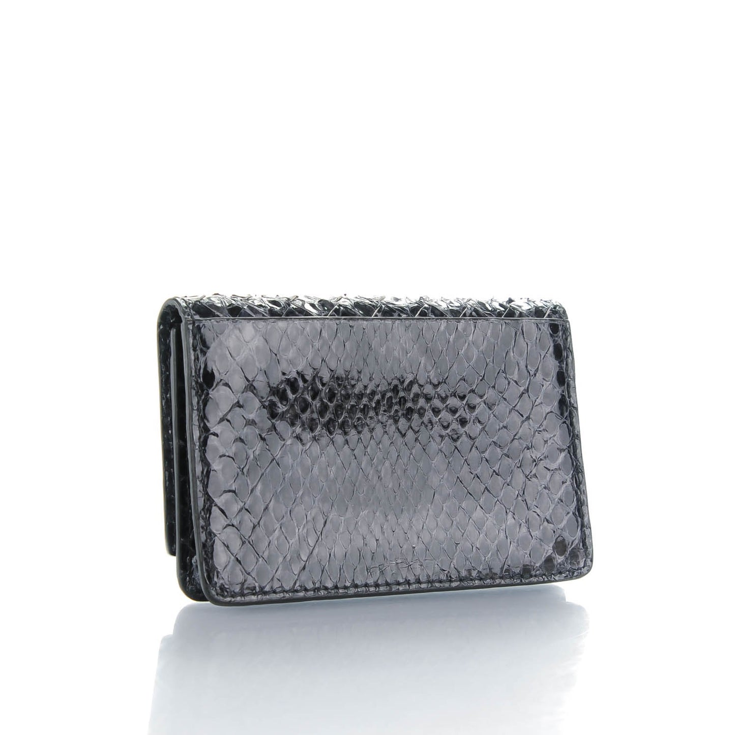Ayers Intrecciato Card Case Pyrite Nero Black