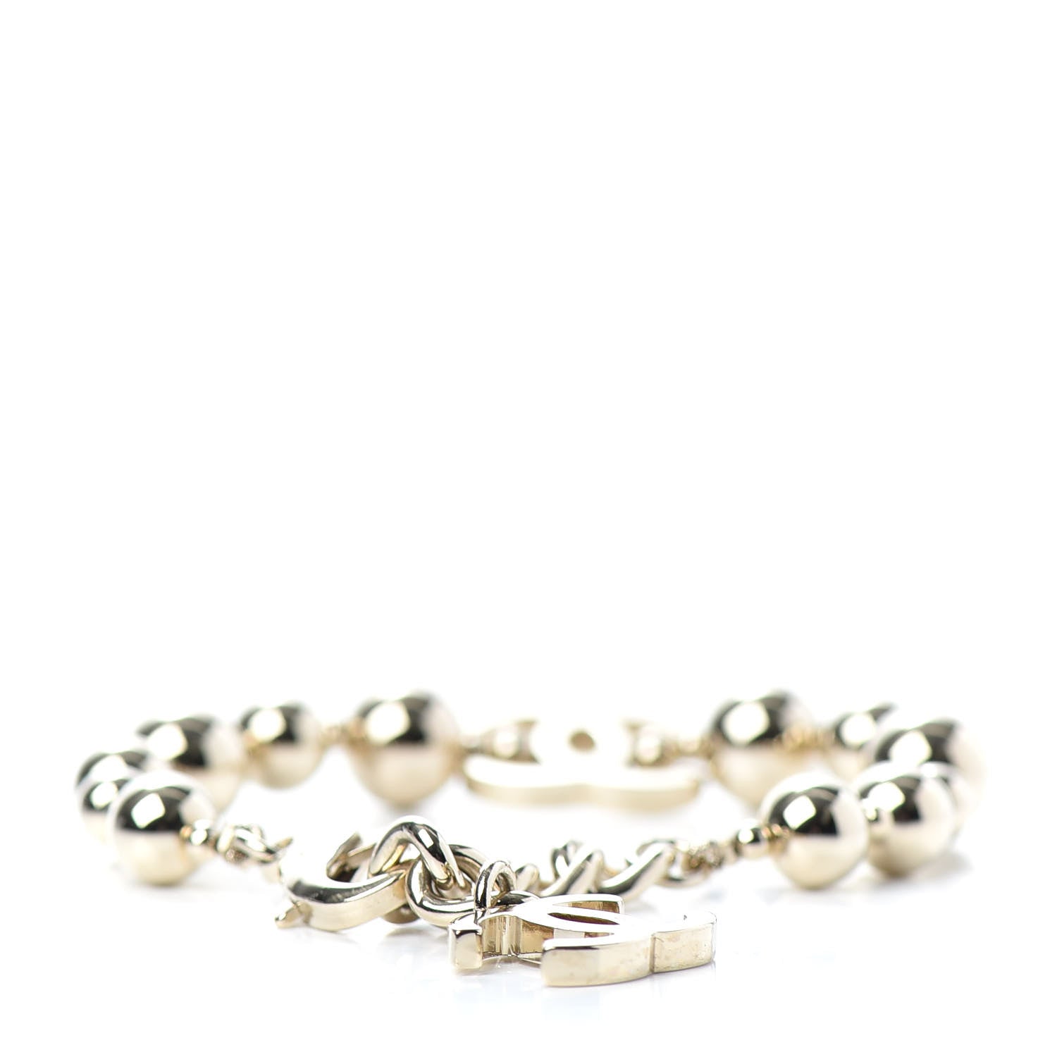 Chanel Metal Beaded CC Bracelet Gold 3 of 4