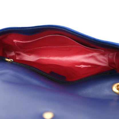 Gucci Velvet Matelasse Medium GG Marmont Shoulder Bag Cobalt Blue 5 of 13