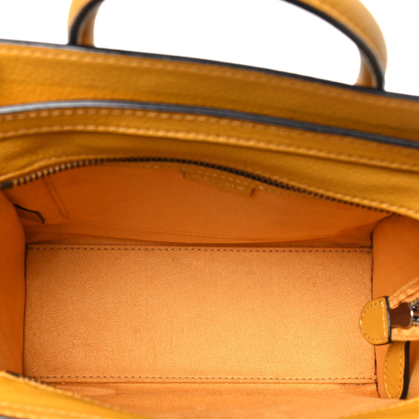 Drummed Calfskin Nano Luggage Ocre