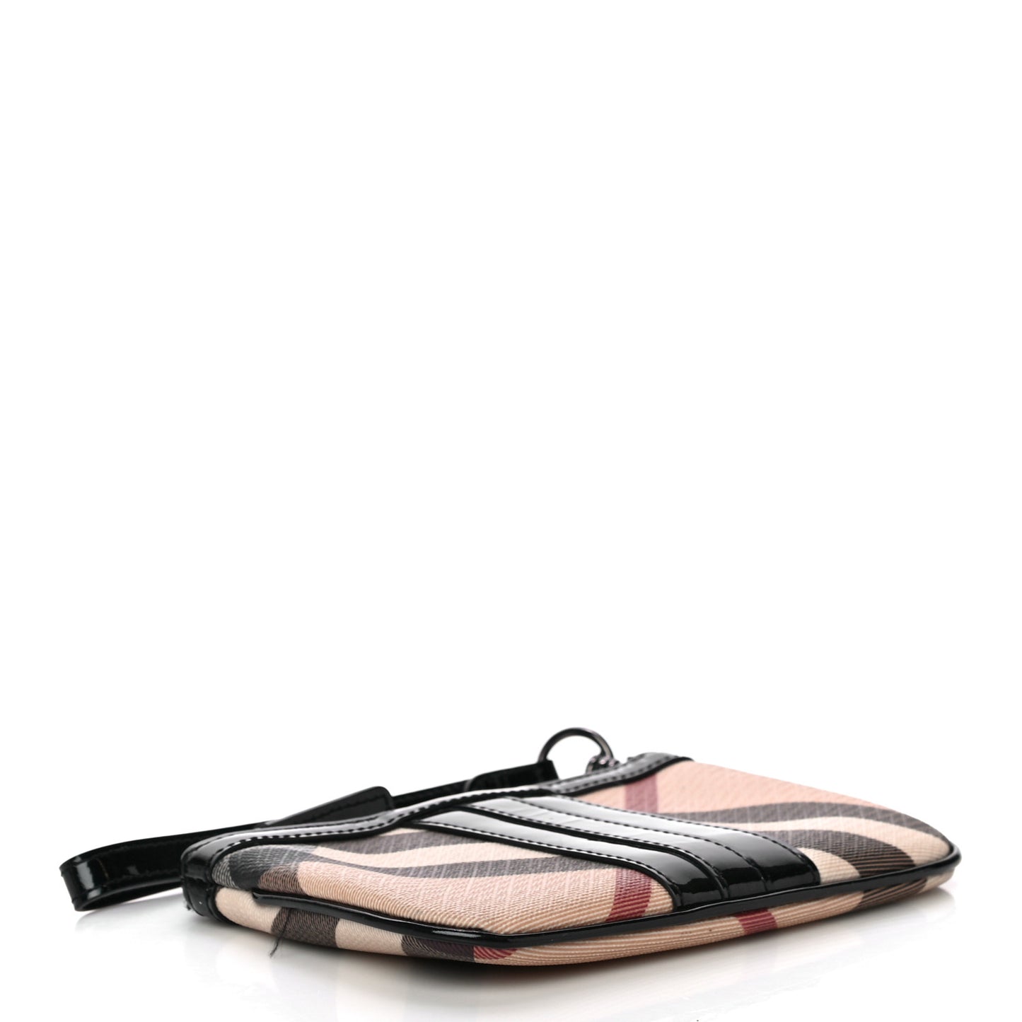 Patent Nova Check Wristlet Pouch Black