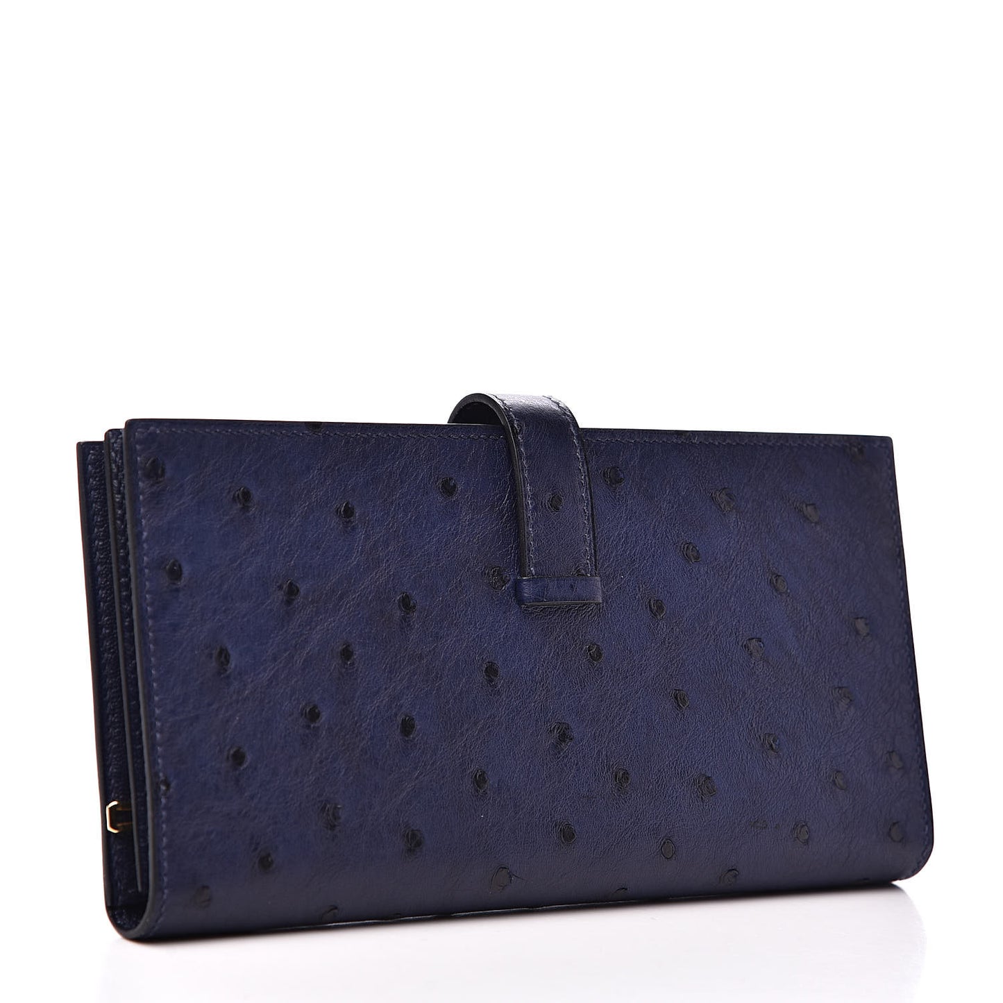 Ostrich Bearn Wallet Bleu Saphir