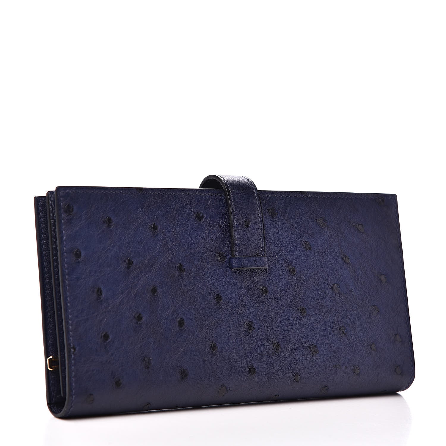 Hermes Ostrich Bearn Wallet Bleu Saphir 3 of 8