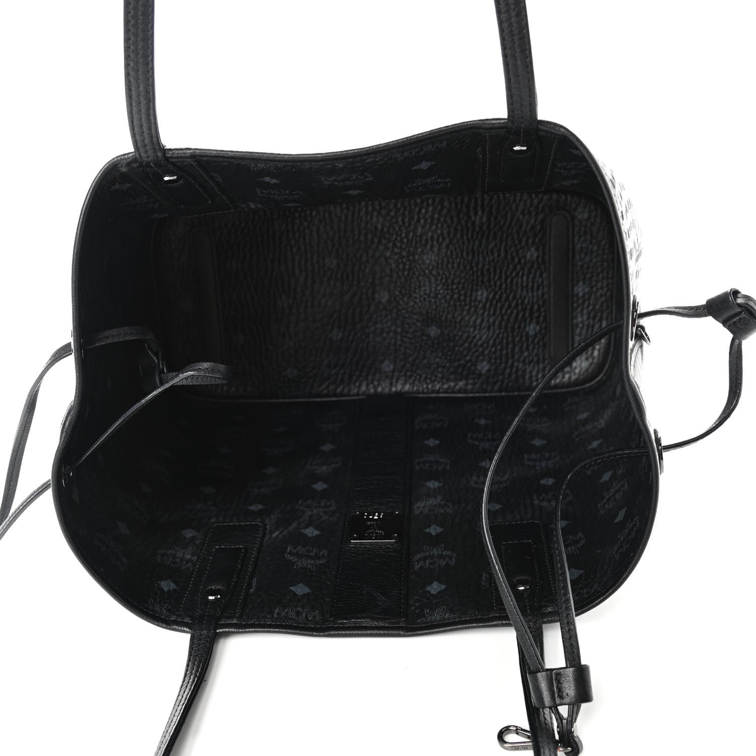 MCM Visetos Medium Liz Reversible Shopper Tote Black 8 of 8