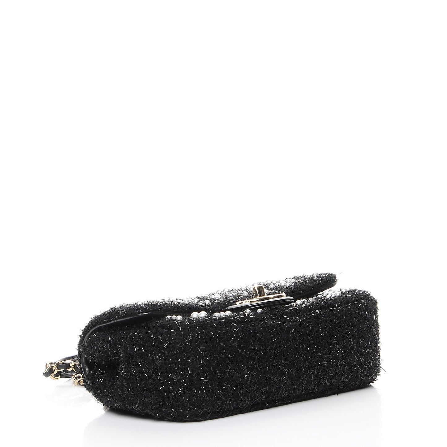 Tweed Pearl Small Cosmos Flap Black