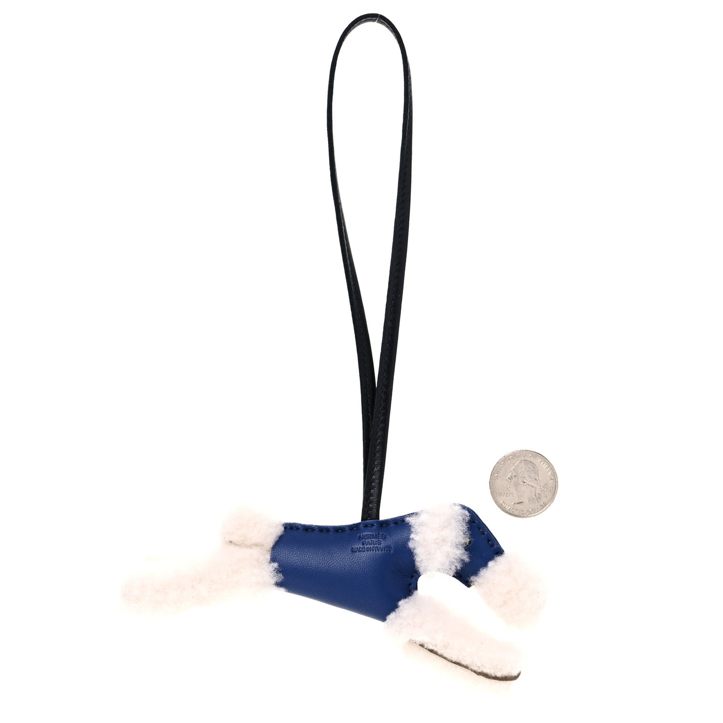 Milo Lambskin Shearling Budy Charm Bleu Saphir