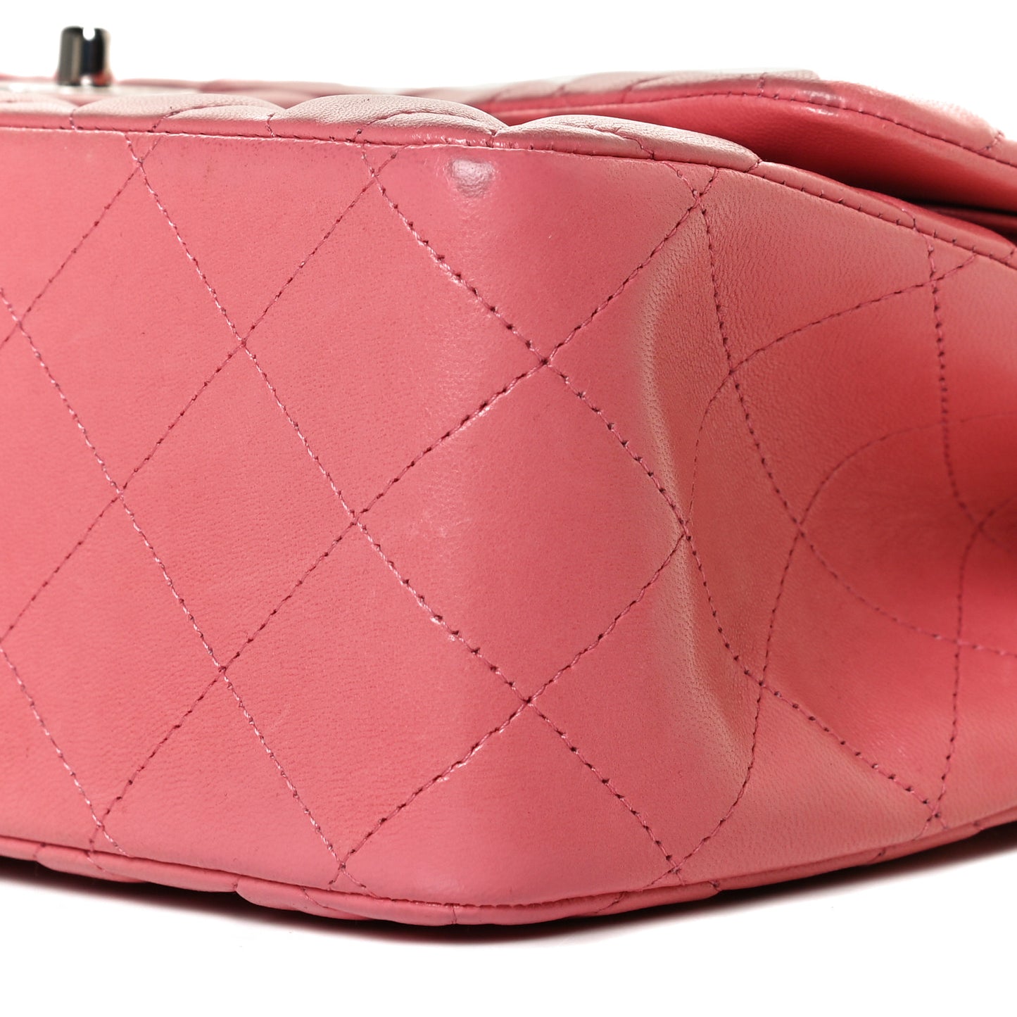 Lambskin Quilted Jumbo Double Flap Pink