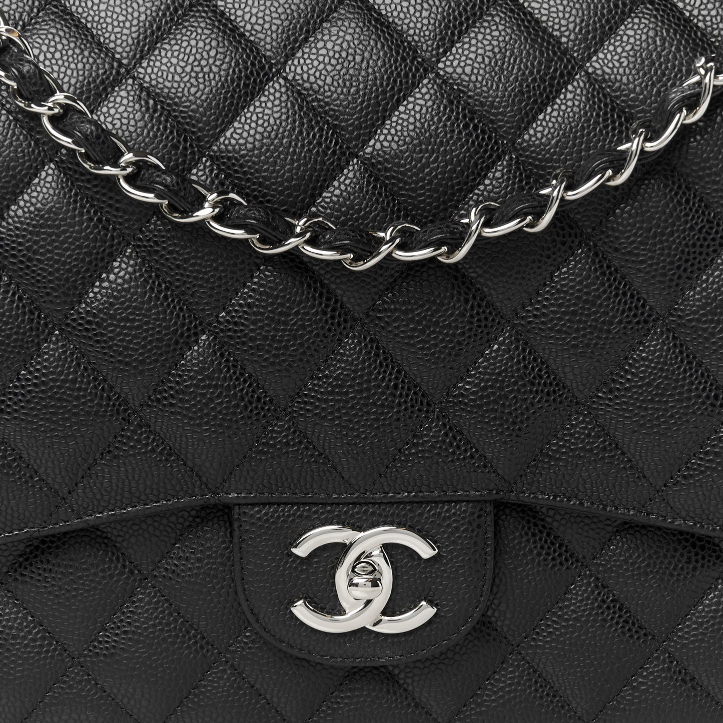 Caviar Quilted Maxi Double Flap Black