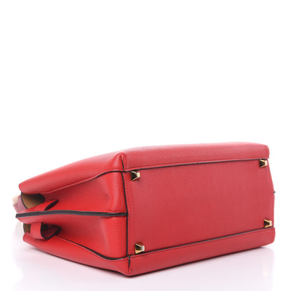 MCM Grained Calfskin Medium Milla Tote Red 4 of 10