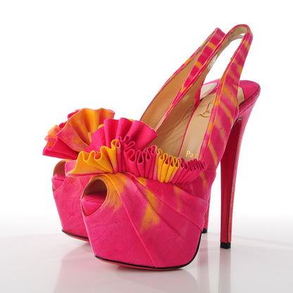 Christian Louboutin Bazin High BouBou 160 Pumps 36 Pink Yellow 3 of 7