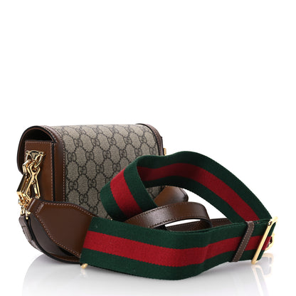Gucci GG Supreme Monogram Web Mini Horsebit 1955 Shoulder Bag Beige Brown Sugar 3 of 11