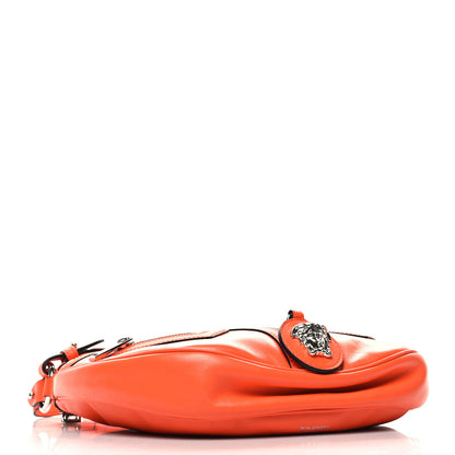 Versace Calfskin Small Repeat Zip Hobo Orange 4 of 9