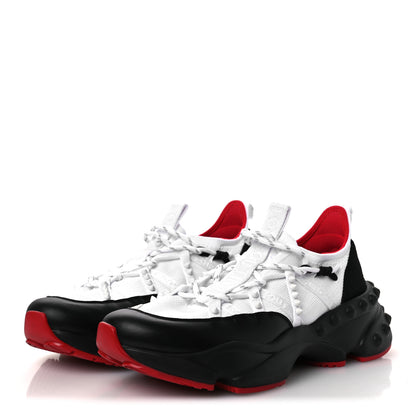 Christian Louboutin Calfskin Neoprene Mens Trailnrun Sneakers 43.5 Black White 4 of 14