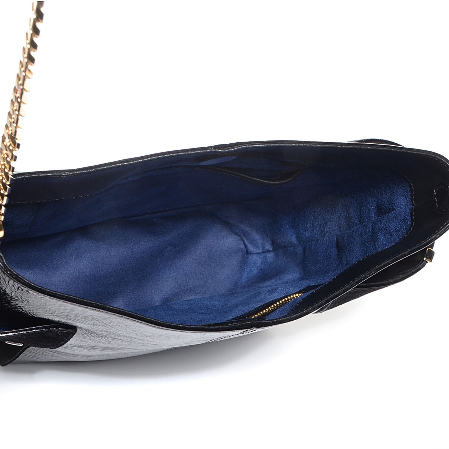 Crinkled Patent Small Anabel Crossbody Black