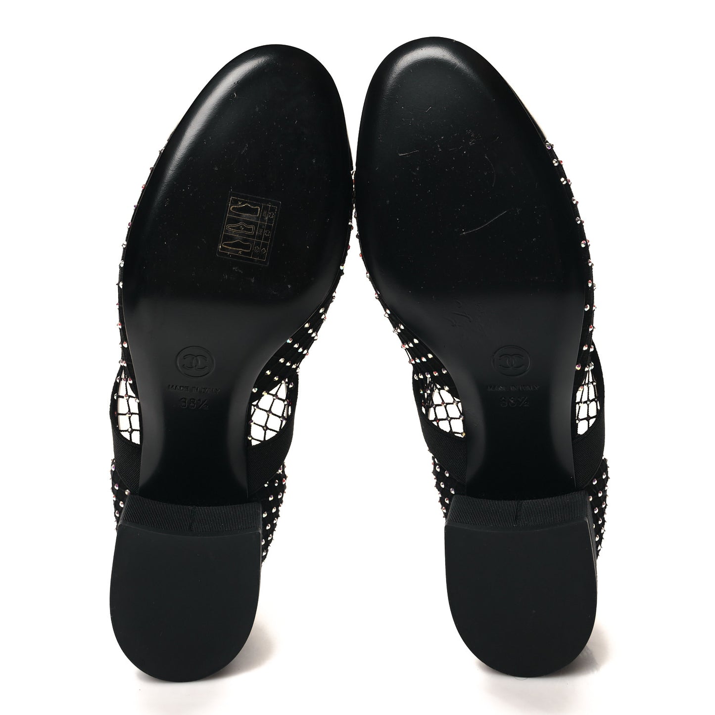 Resille Strass Kid Suede Patent Mary Jane Short Boots 38.5 Black